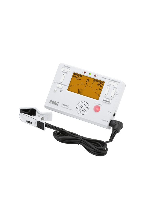 KORG TM60C metronoom en stemapparaat - incl. CM300 contactmicrofoon (LAATSTE EXEMPLAAR, OP = OP) - wit