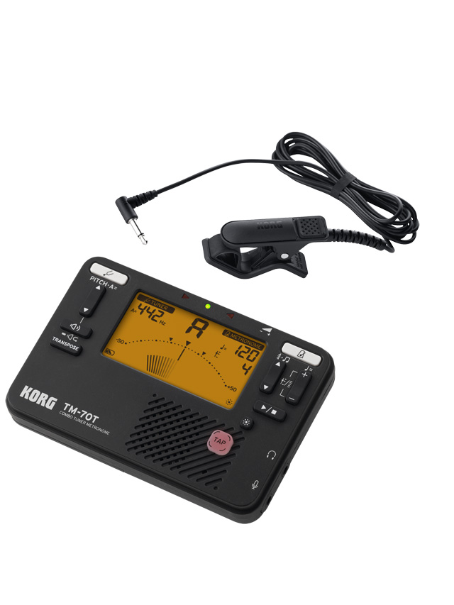 KORG TM-70C metronoom en stemapparaat (zwart) incl. CM400 contactmicrofoon *NIEUW MODEL