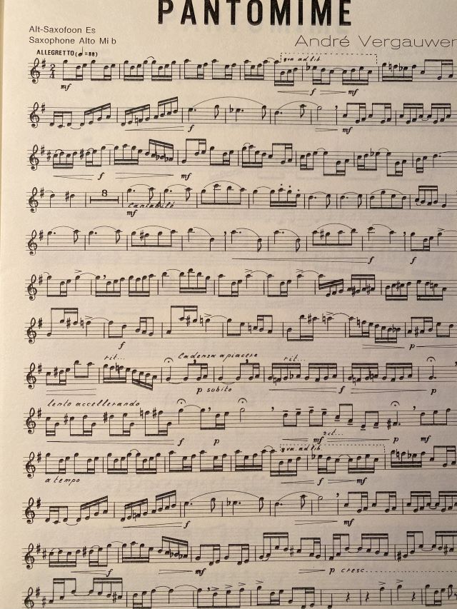 Pantonime (Alto Saxophone and Piano) - André Vergauwen