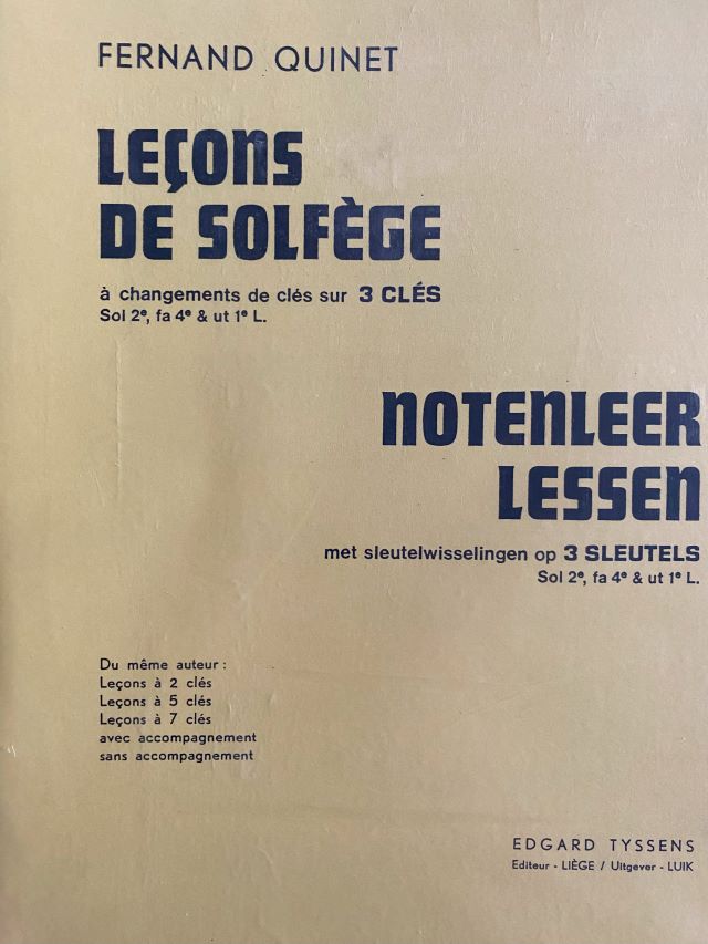 Leçons de Solfège en 3 Clés - Notenleerlessen op 3 Sleutels - Fernand Quinet