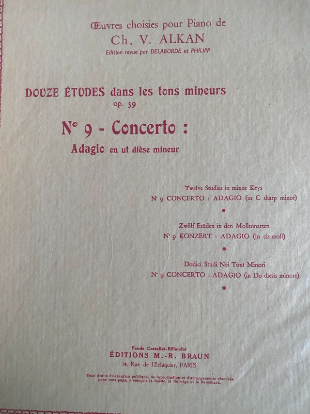 Concerto No.9: Adagio C sharp minor from Twelve studies in minor Keys Op. 39 - Charles-Valentin Alkan