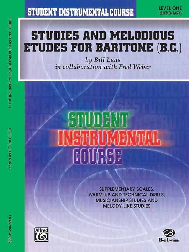 Student Instrumental Course: Studies and Melodious Etudes for Baritone (B.C.) level 1 - Weber Fred