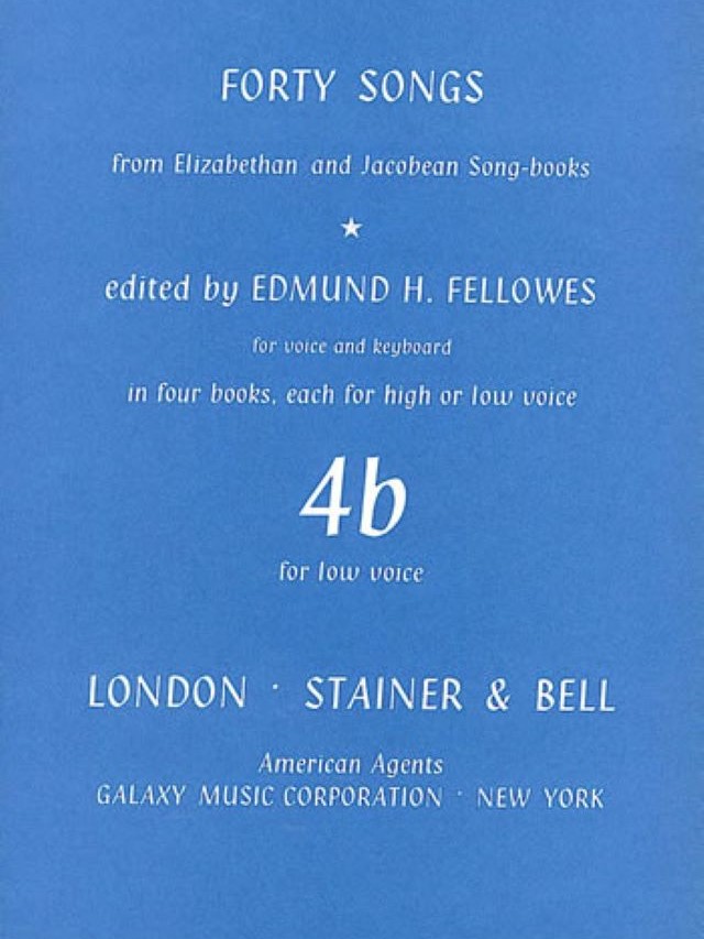 Forty Songs from Elizabethan and Jacobean Song Books: Book 4 Low Voice - Edmund Fellowes