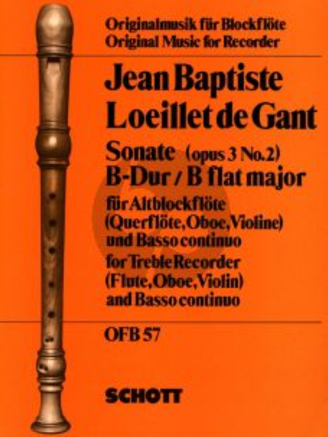 Sonate B-Dur Op.3 No.2 Altblockflote[Flote/Oboe] und Bc - Jean Baptiste Loeillet de Gant