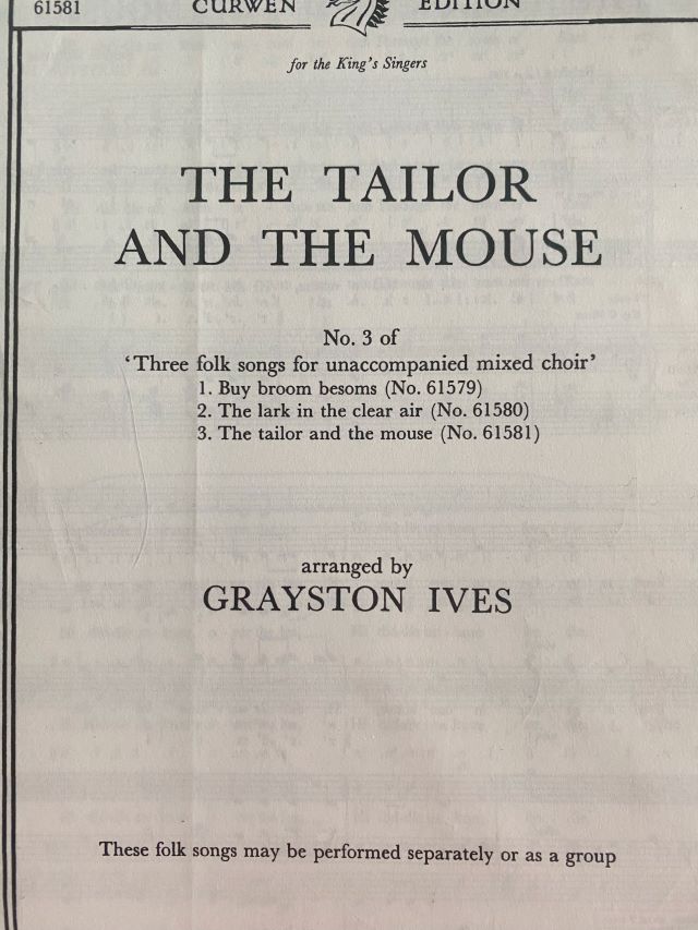The Tailor And The Mouse - SATB a cappella - Ives Grayston