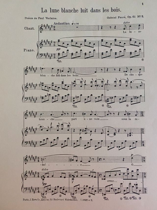 La Lune Blanche Luit Dans Les Bois Opus 61 No. 3 - Gabriel Fauré