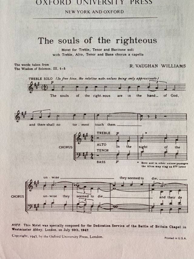 The Souls Of The Righteous (STB soloists and SATB A Cappella) - Willcockx & Rutter