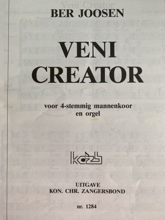 Veni Creator - Kom, Geest, Trooster - TTBB - Ber Joosen