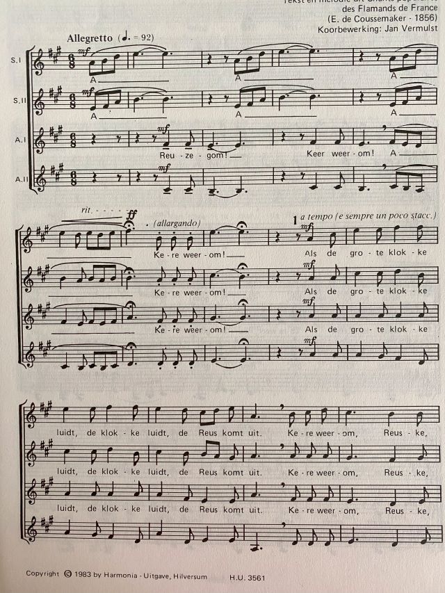 Reuzelied - SSAA A Cappella - E. de Coussemaker  - Jan Vermulst
