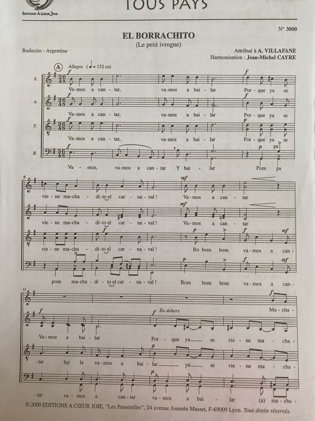 El Borrachito - SATB - Acosta Villafane
