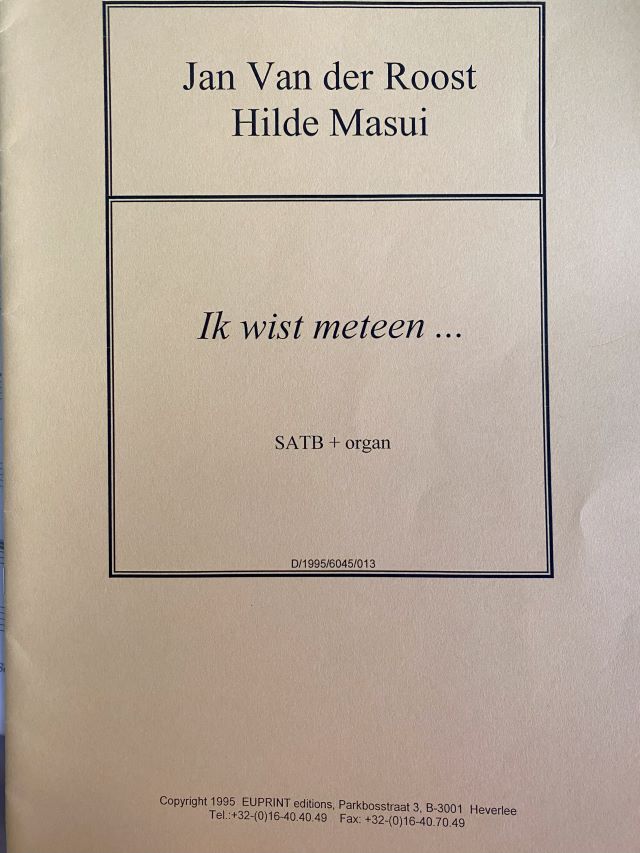Ik wist meteen... - Jan Van der Roost, Hilde Masui