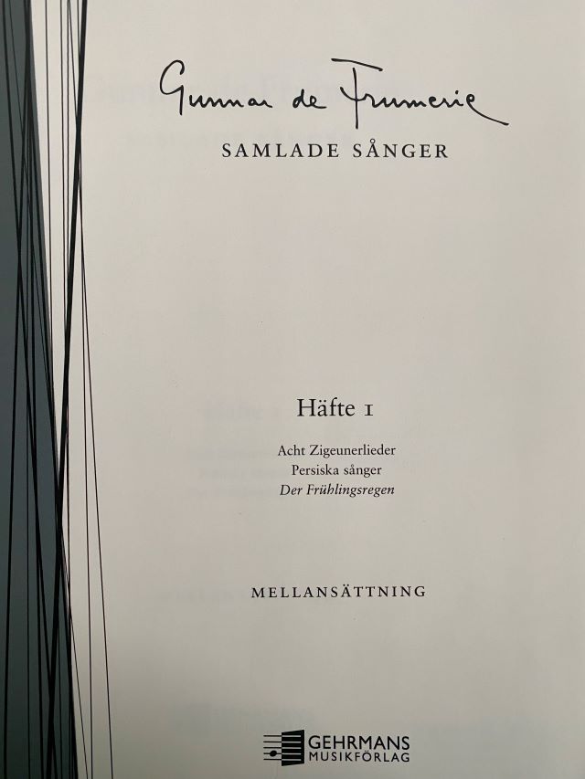 Samlade Sanger Häfte 1 - de Frumerie Gunnar