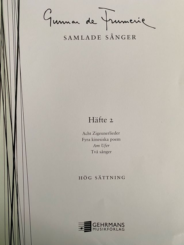 Samlade Sanger Häfte 2 - de Frumerie Gunnar