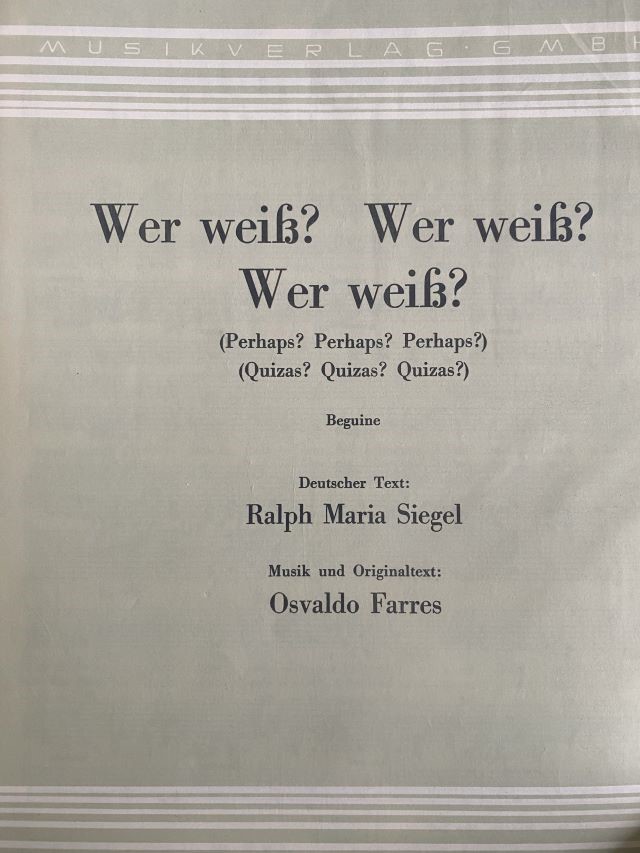 Wer Weiss Wer Weiss Wer Weiss  - Farres Osvaldo