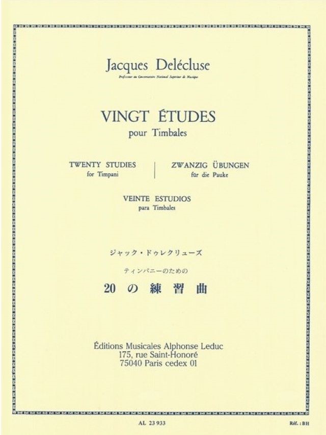 20 Etudes pour Timbales - Jacques Delécluse