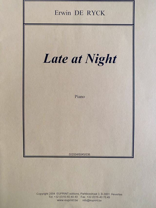 Late At Night - Erwin De Ryck