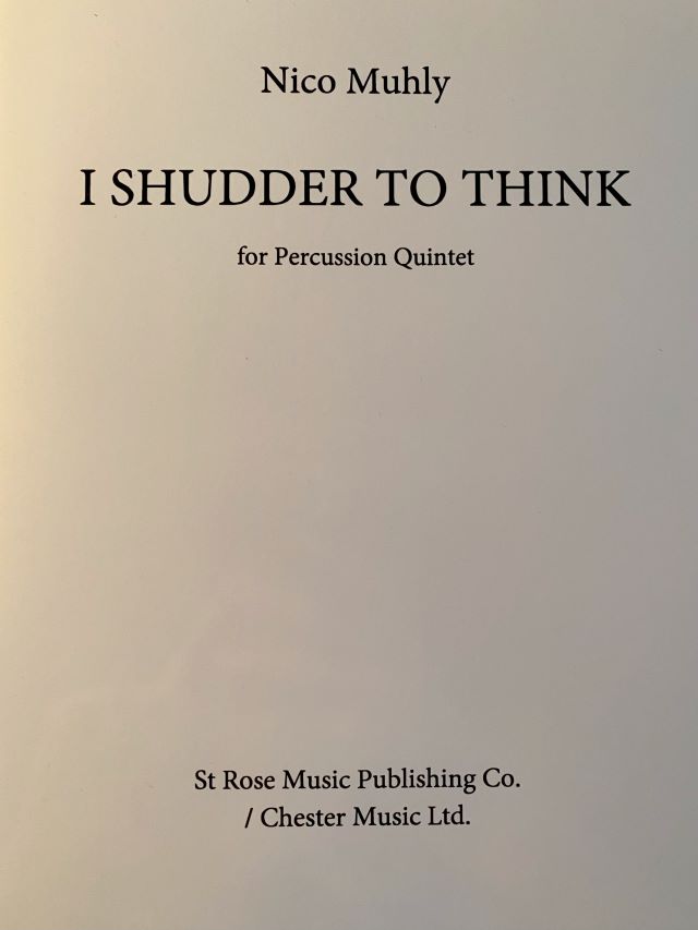 I Shudder To Think - Nico Muhly