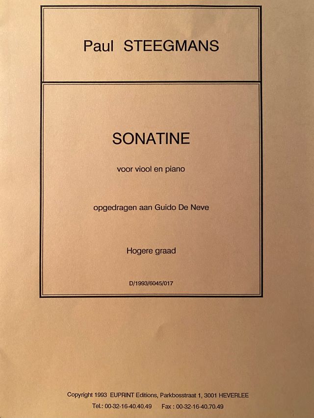 Sonatine  - Paul Steegmans