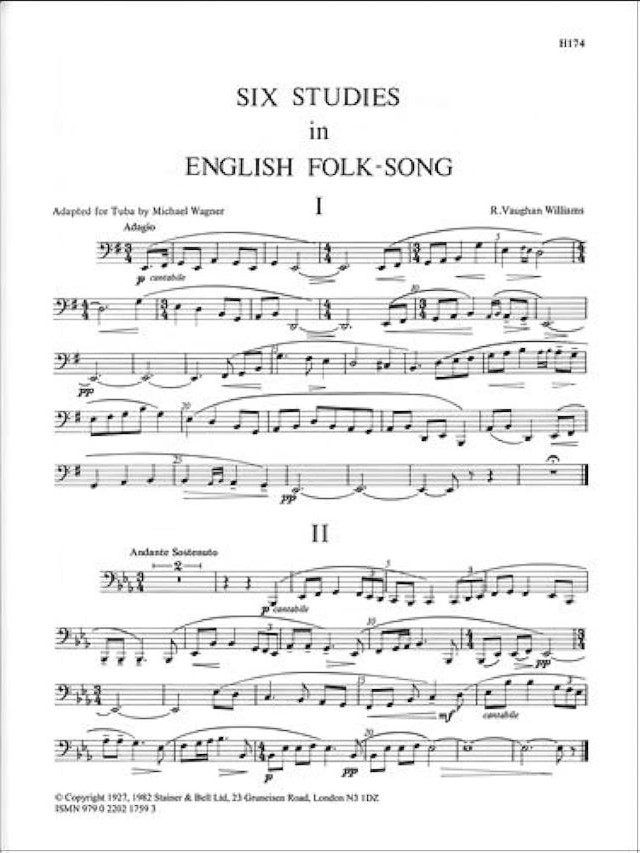 Six Studies In English Folksongs for Tuba - Ralph Vaughan Williams - Michael Wagner
