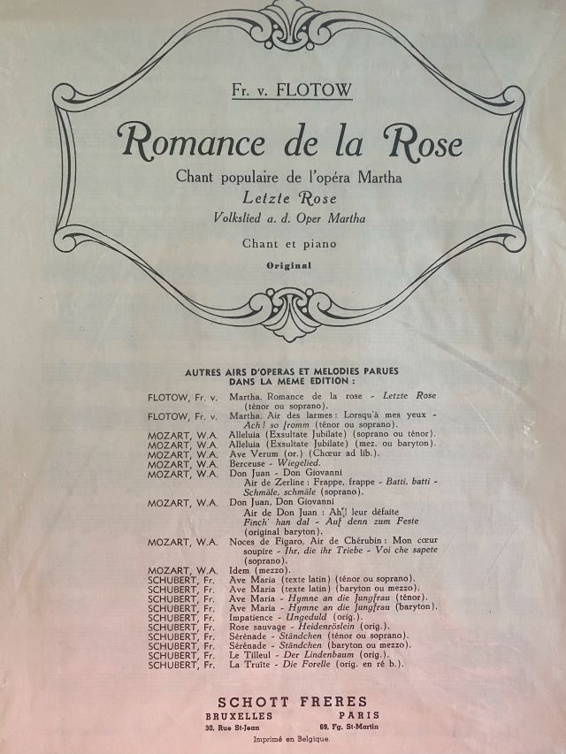 Romance de la Rose - de l'opera Martha - Flotow
