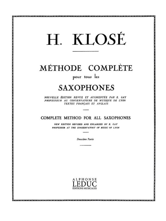 Méthode de Saxophone Vol. 2 - Klosé